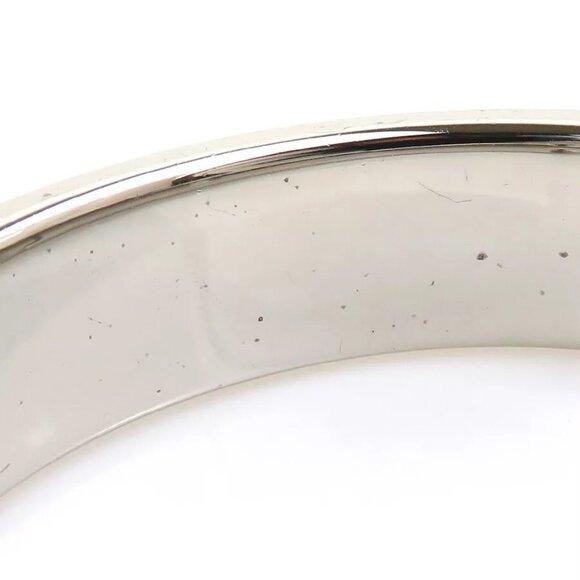 Auth HERMES Clic Clac H Bangle Bracelet Silver/Off White Metal/Enamel - Picture 16 of 16